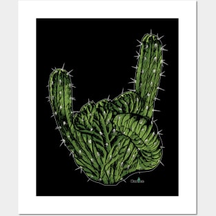 Rock on Cactus Hand 'The Sign of the Horns' Posters and Art